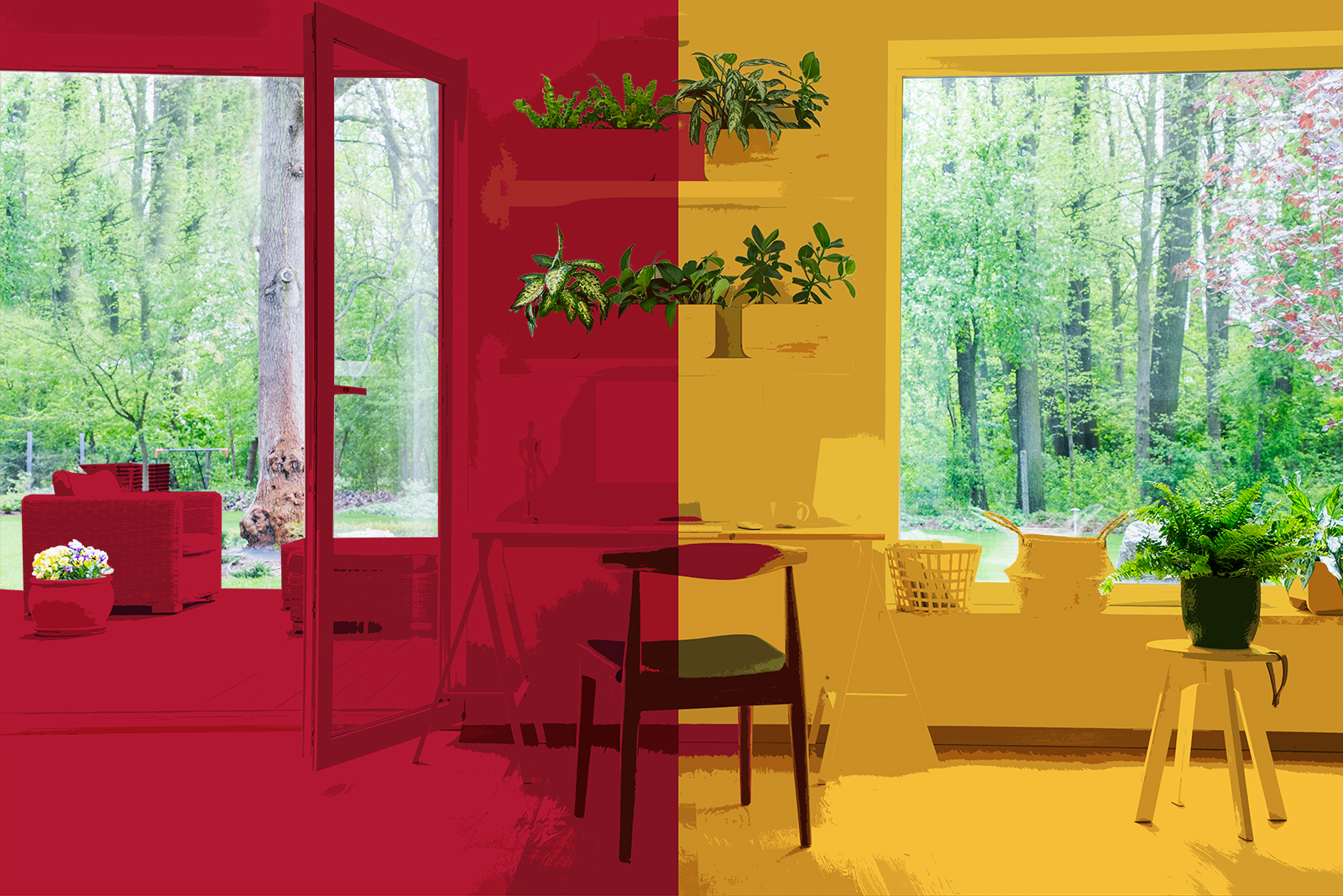 red and yellow home